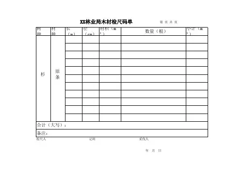 杉原条检尺码单