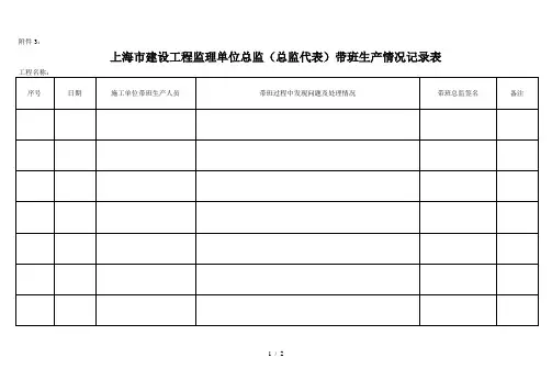 总监带班生产情况记录表
