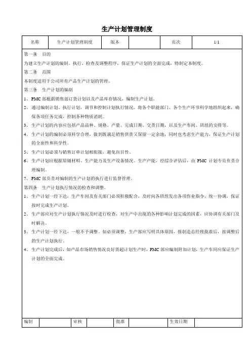 生产计划管理制度 2