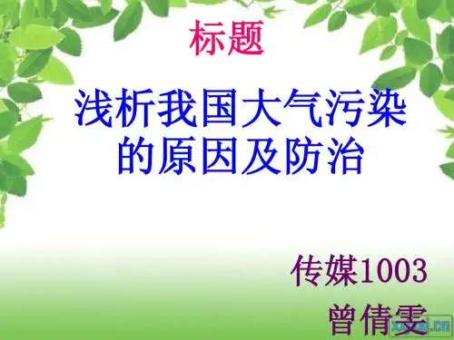 公选课:《浅析大气污染的原因及对策》传媒1003曾倩雯