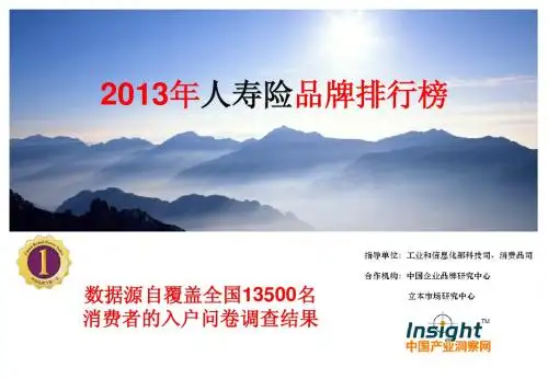 2013年中国人寿险品牌排行榜
