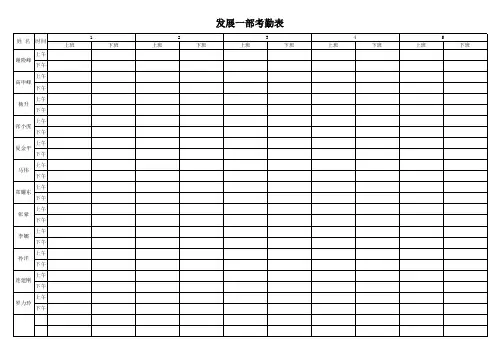 公司员工考勤表模板(一部)