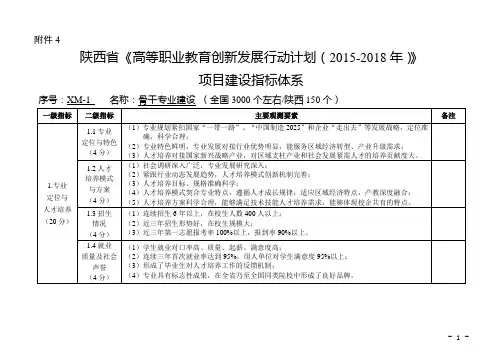项目建设指标体系