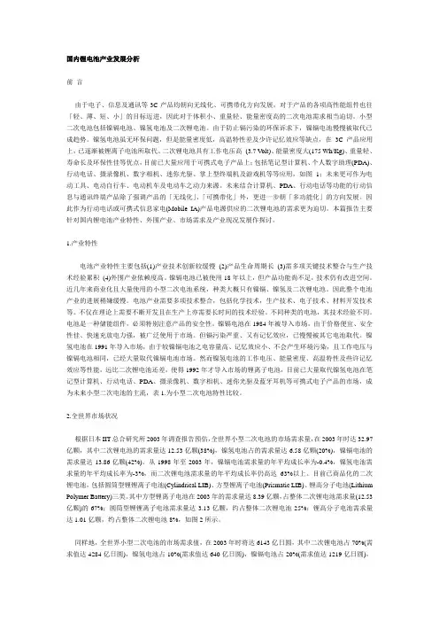 国内锂电池产业发展分析