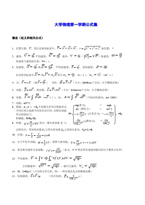 大学物理公式总结 3