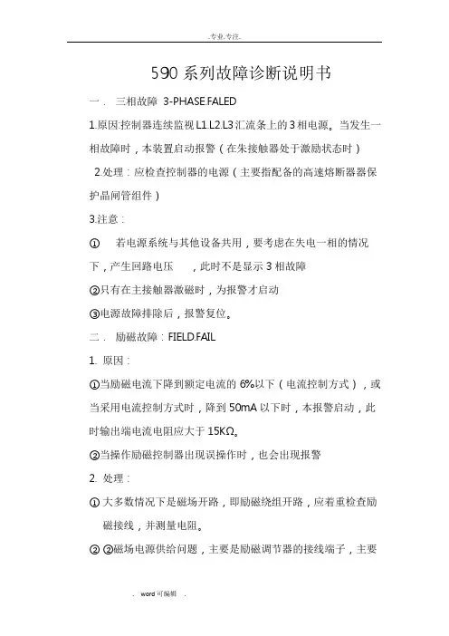 欧陆590系列故障诊断说明书、内含报警信息列表