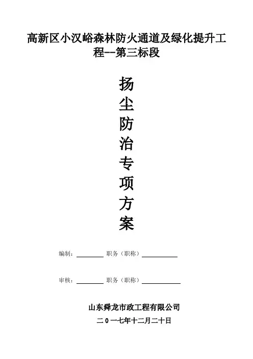 扬尘防治专项方案 2