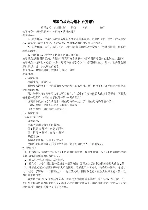 公开课图形的放大与缩小教案