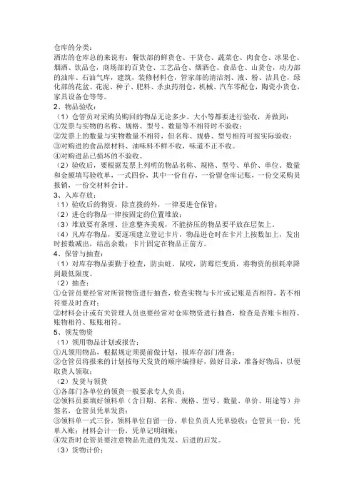 仓库的分类