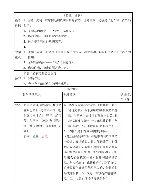 登幽州台歌 4