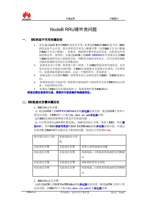 RRU硬件类问题定位方法