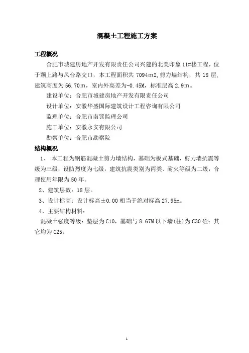 混凝土专项施工方案