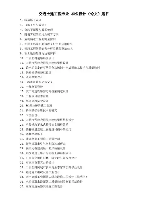 毕业设计(论文)题目