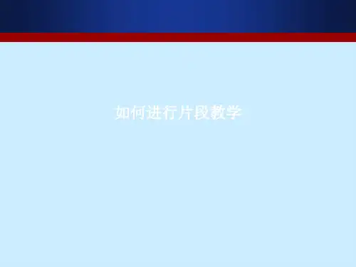 如何进行片段教学