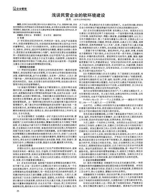 浅谈民营企业的软环境建设