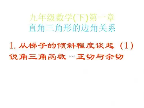 九年级数学正切与余切
