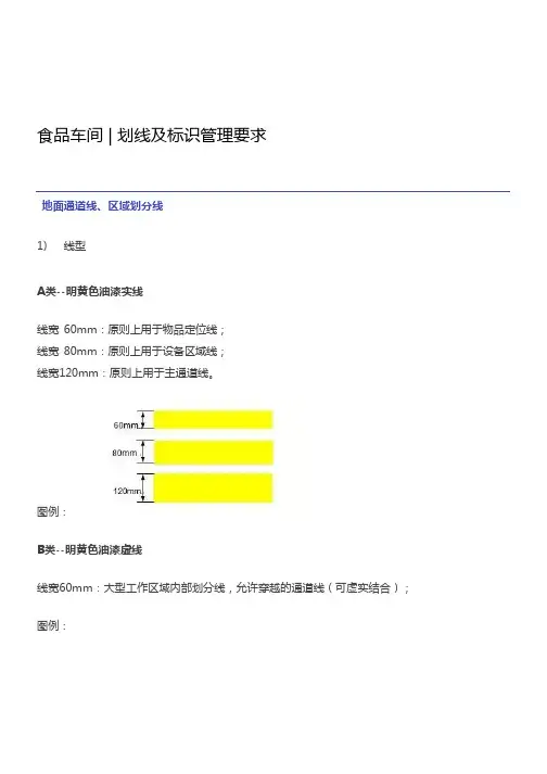 食品车间 _ 划线及标识管理要求