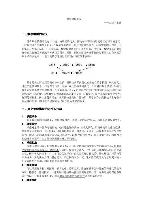 数学建模入门基本知识