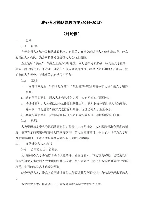 人才梯队建设方案