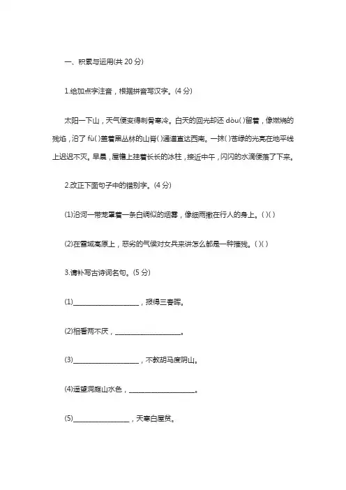 北大附中小升初考试题