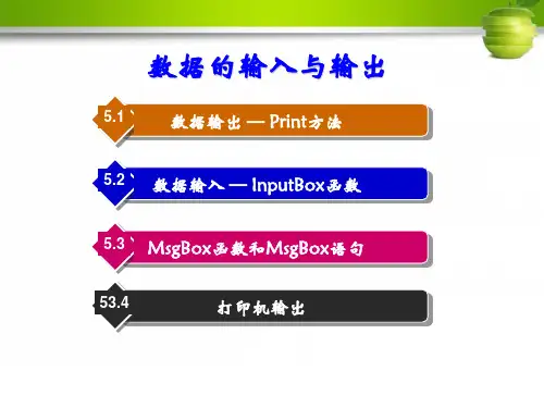 Visual Basic程序设计-数据的输入与输出