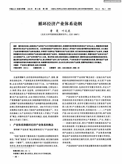 循环经济产业体系论纲