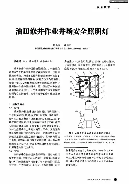 油田修井作业井场安全照明灯