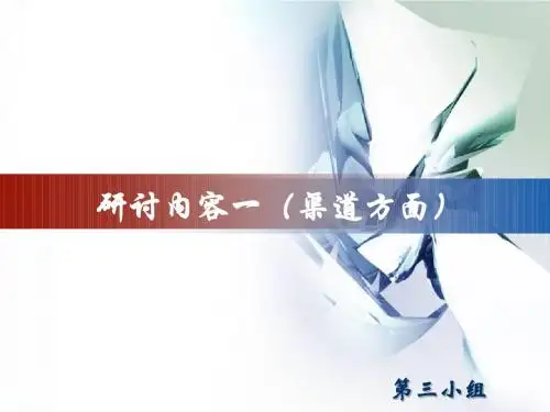 第三组研讨内容一(渠道方面)
