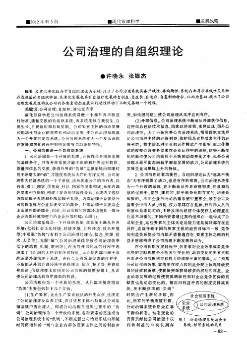 公司治理的自组织理论