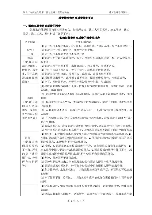 混凝土外观质量控制要点(新)
