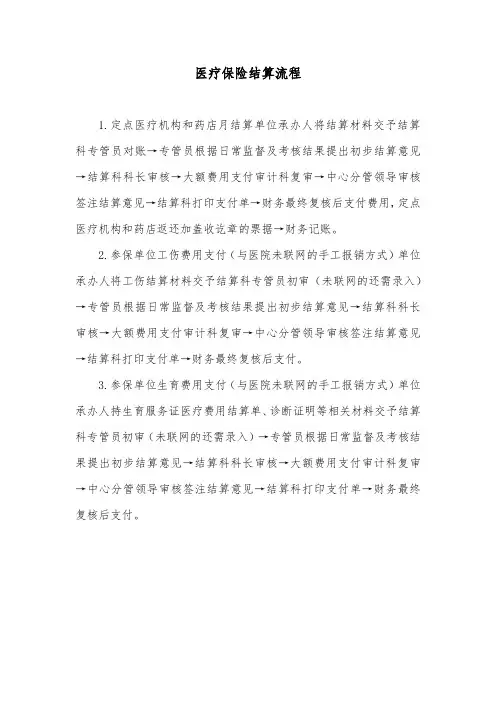 医疗保险结算流程