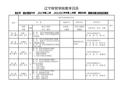 道路交通与居住区规划城规2班
