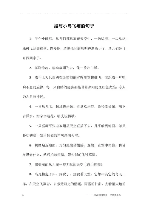 描写小鸟飞翔的句子