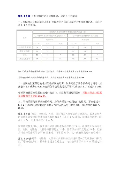 多层建筑设计防火规范-5疏散距离篇