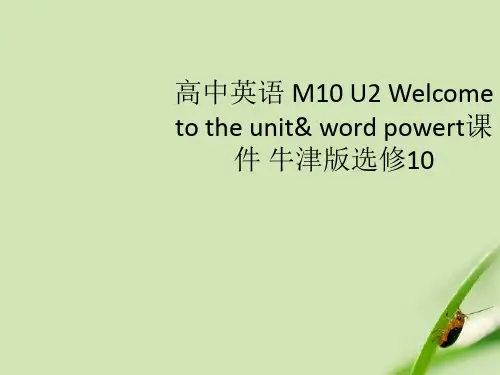 高中英语-M10-U2-Welcome-to-the-unit