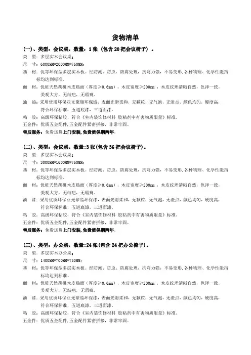 货物清单