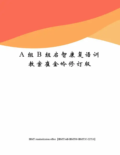 A组B组启智康复语训教案崔金岭修订版