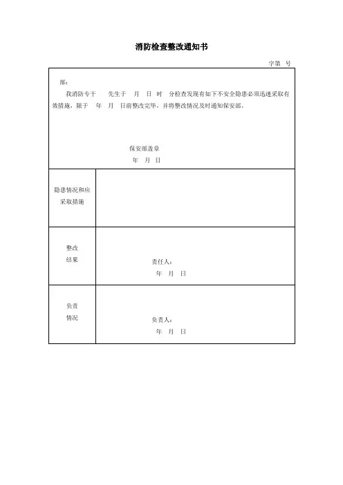 消防检查整改通知书1