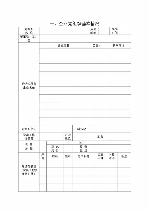 一、企业党组织基本情况(doc)