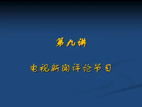 第九讲：电视新闻评论节目