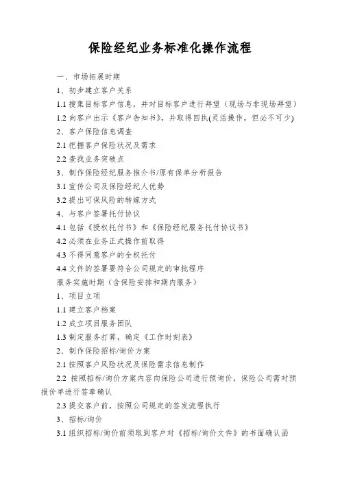 保险经纪业务标准化操作流程