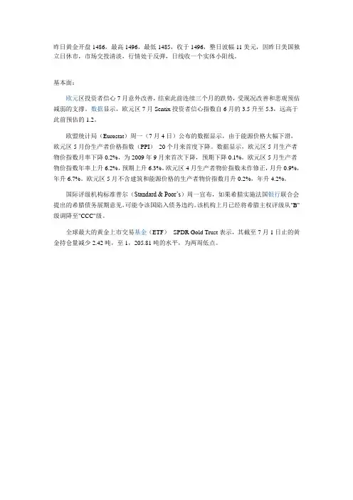 2011年7月5日 星期二 行情分析