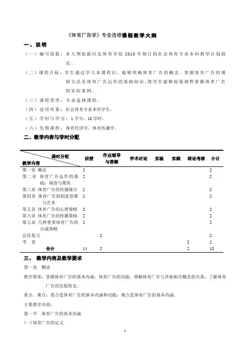 体育广告学大纲