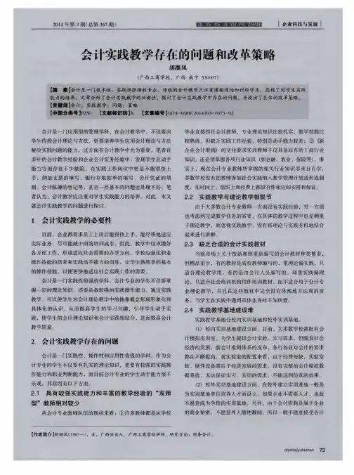 会计实践教学存在的问题和改革策略