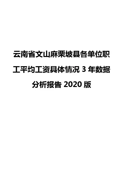 云南省文山麻栗坡县各单位职工平均工资具体情况3年数据分析报告2020版
