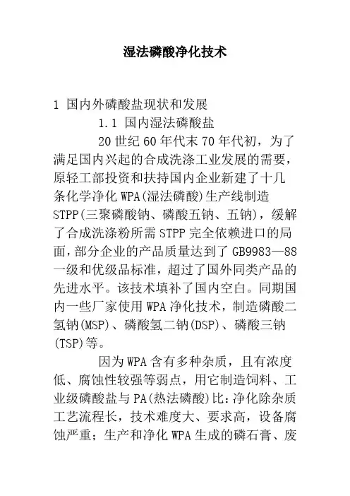 湿法磷酸净化技术