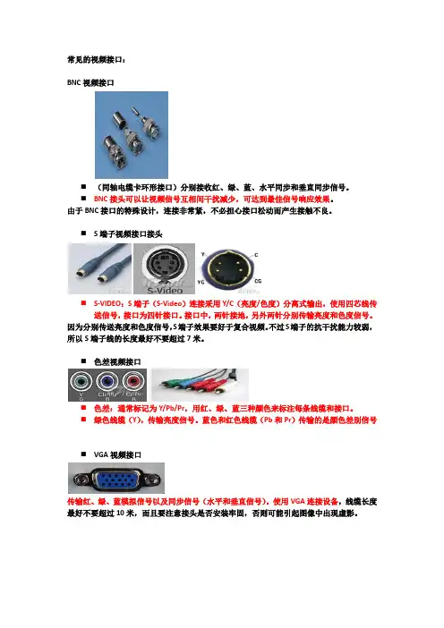 常见的视频接口