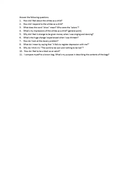 unit 8 Answer the following questions