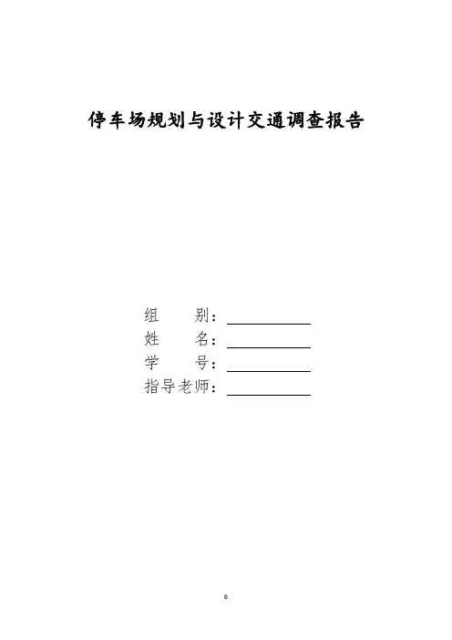 停车场规划与设计交通调查报告