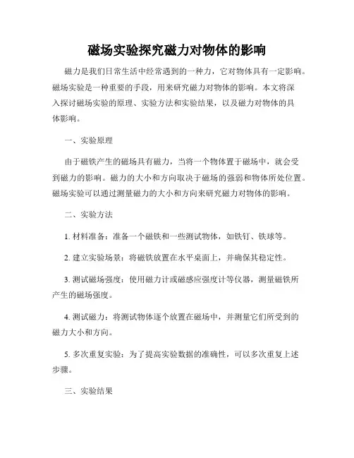 磁场实验探究磁力对物体的影响